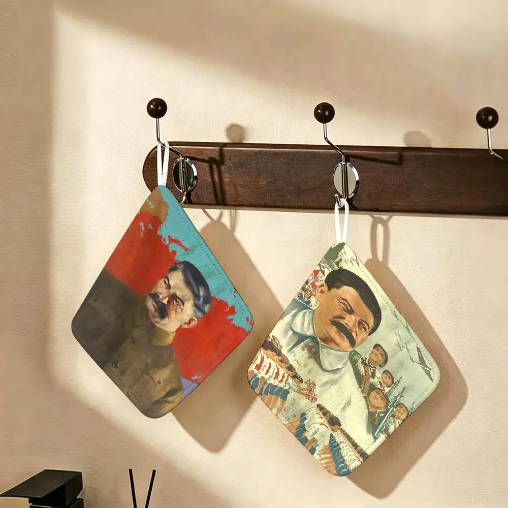 Lenin Joseph Stalin Polyester Cotton Hanging Hand Towel, Super Absorbent Hand Wiping Towel for Daily Household Use