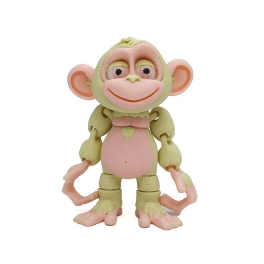 Simulado orangotango 3d impresso macaco rotativo articulos poseíveis impressão 3d multi-cor macaco flexível articulações animais