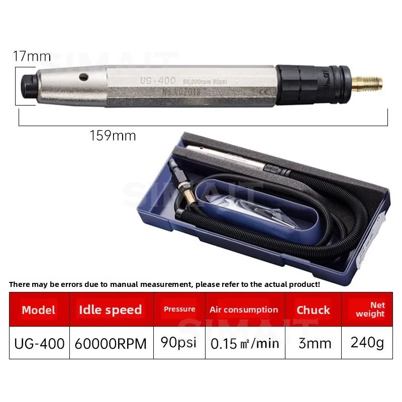 Pneumatic Grinder Air Grinding Pen UG-400 Engraving Grinder, Pneumatic Small Hand Grinder Industrial Grade