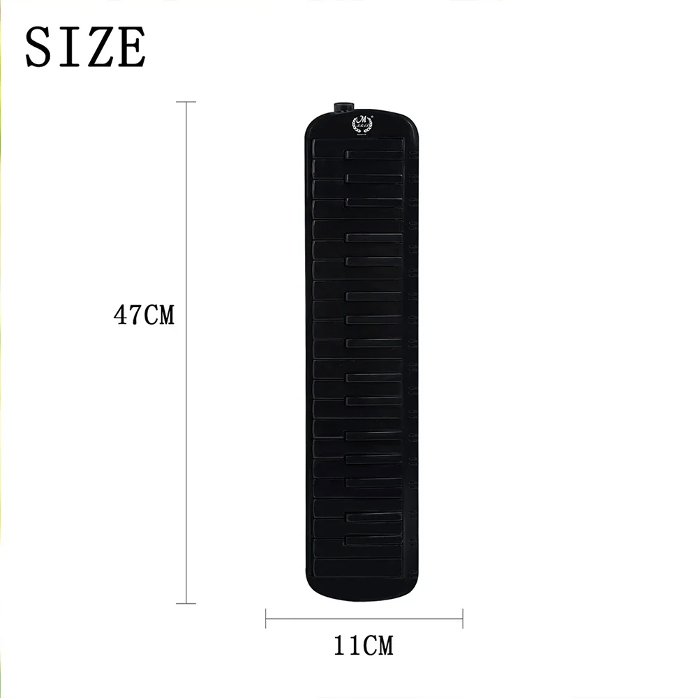 M MBAT 37 Keys Piano Melodica Keyboard Musical Instrument Black with Carrying Bag for Melodica Performance Music Lovers Gift