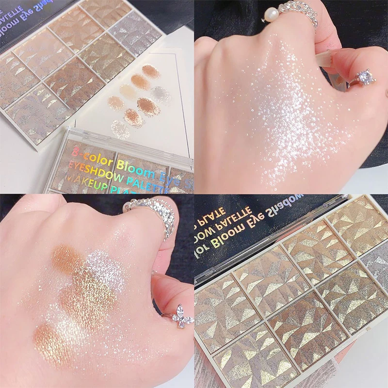 8 Kleuren Oogschaduw Palet Langdurige Glinstering Glitter Pailletten Oogschaduw Make-Up Palet Modieuze Oogpigmenten Cosmetica