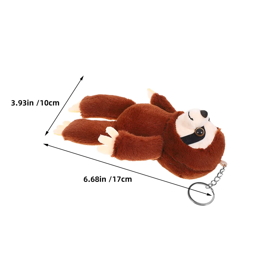 2Pcs Adorable Sloth Keychain Soft Touch Lightweight Hanging Charm for Keys Bags Phones Backpacks Schoolbag Decorative Pendant