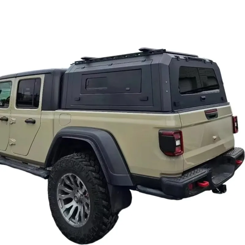 For Offroad Manganese Steel Split High Cover, Waterproof Dustproof Rear Bed Canopy With Sliding Window For Jeep Gladiator Pick