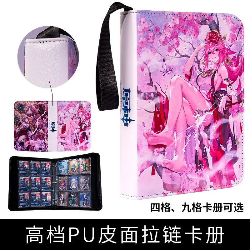 900pcs Card Album Book Anime Genshin Impact Collection Card Zipper Game Cards Sunny Starscout Binder Holder Kids Gifts Toys