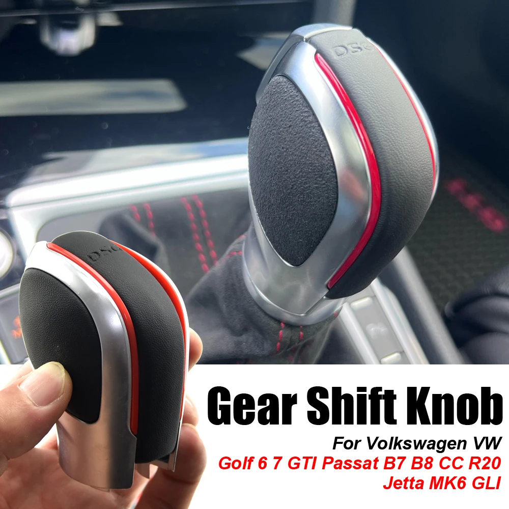 

DSG Gear Shift knob With Leather Gearbox Shift Lever Cover For VW Golf MK6 MK7 R GTI Passat B7 B8 CC R20 Jetta MK6 GLI