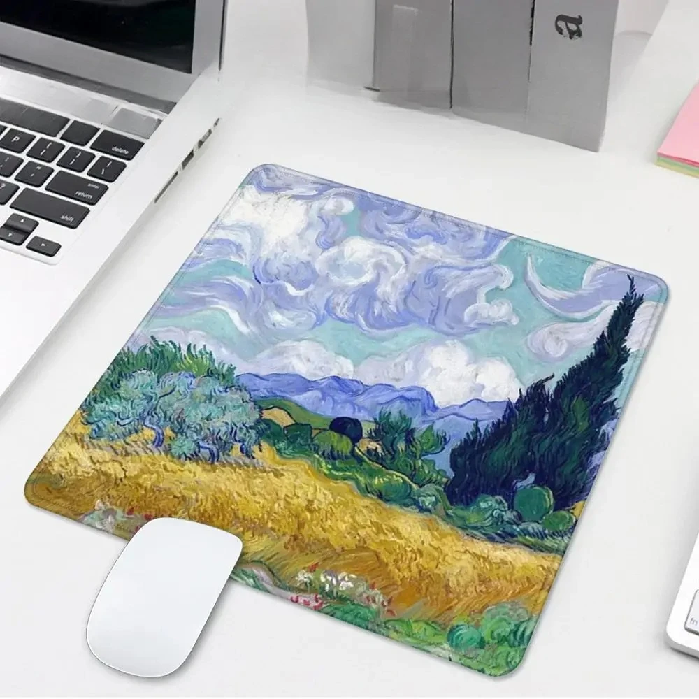 Van Gogh Almond Blossom Mouse Pad Non Slip Desk Mat Office Home Oil Painting Style Mouse Carpet Rubber Base Desktop Pad Maouse