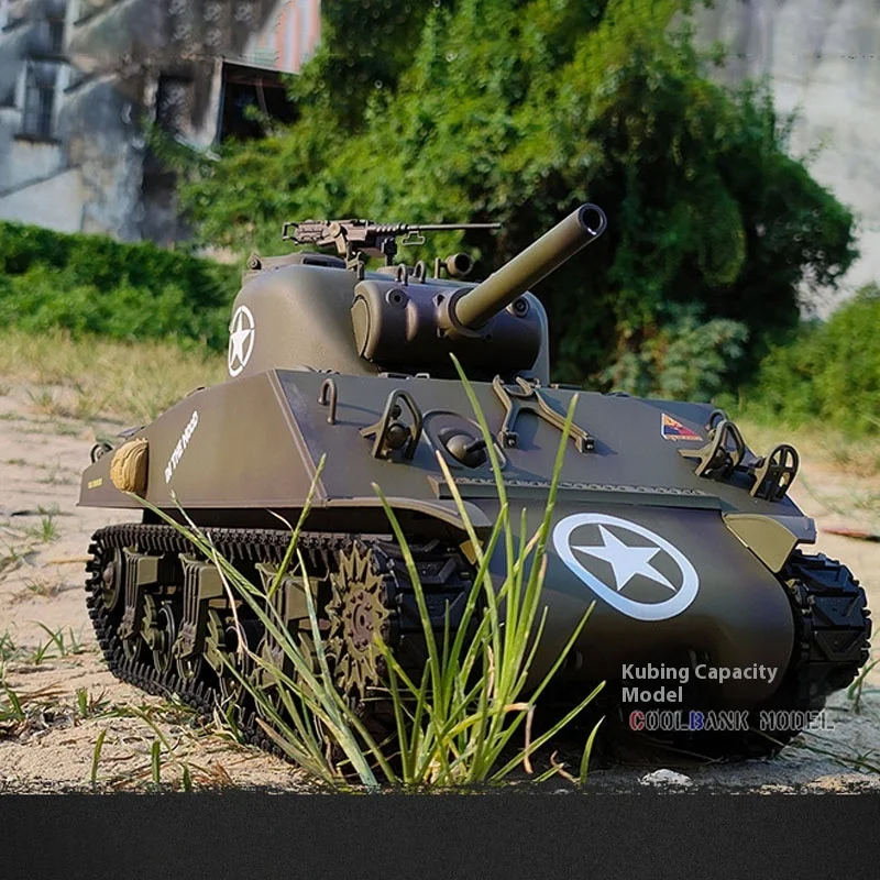 

Kubinker M4a3 Sherman Remote Control Simulation Telescopic Cannon Tube Infrared Combat Self Propelled Artillery Military Tank