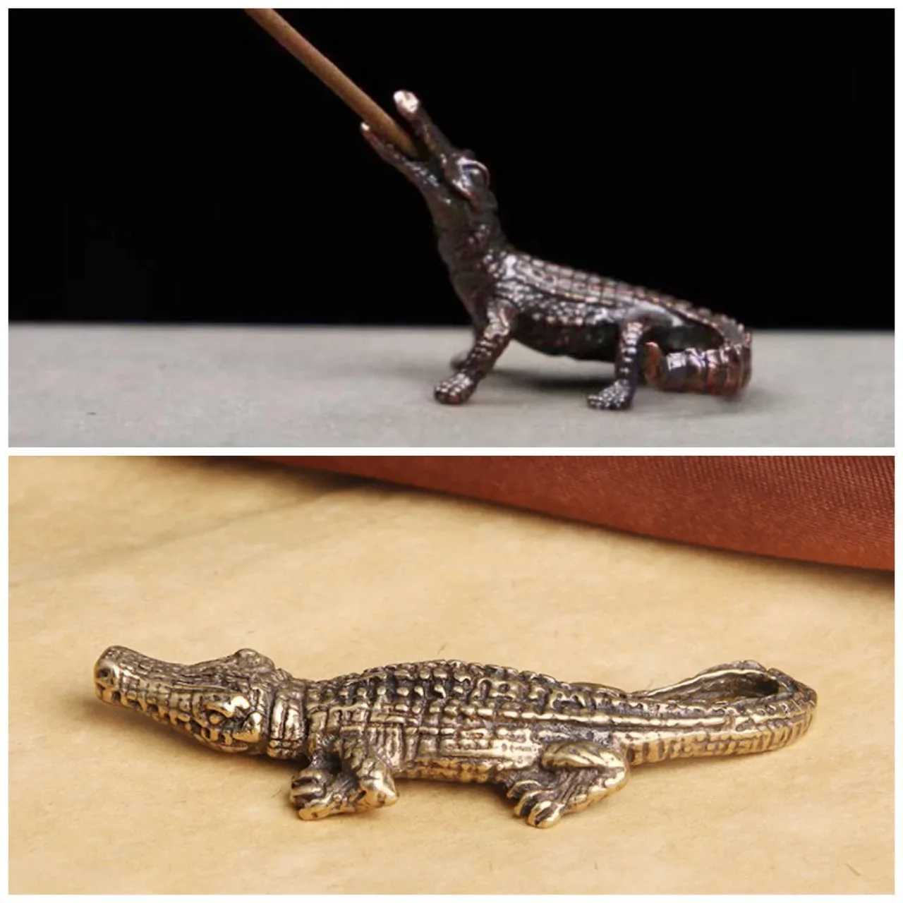 2024 Creative Antique Crocodile Pendant, Tea Sachet Ornament, Crocodile Incense Insert, Incense Seat, Incense Burner Knick-knack