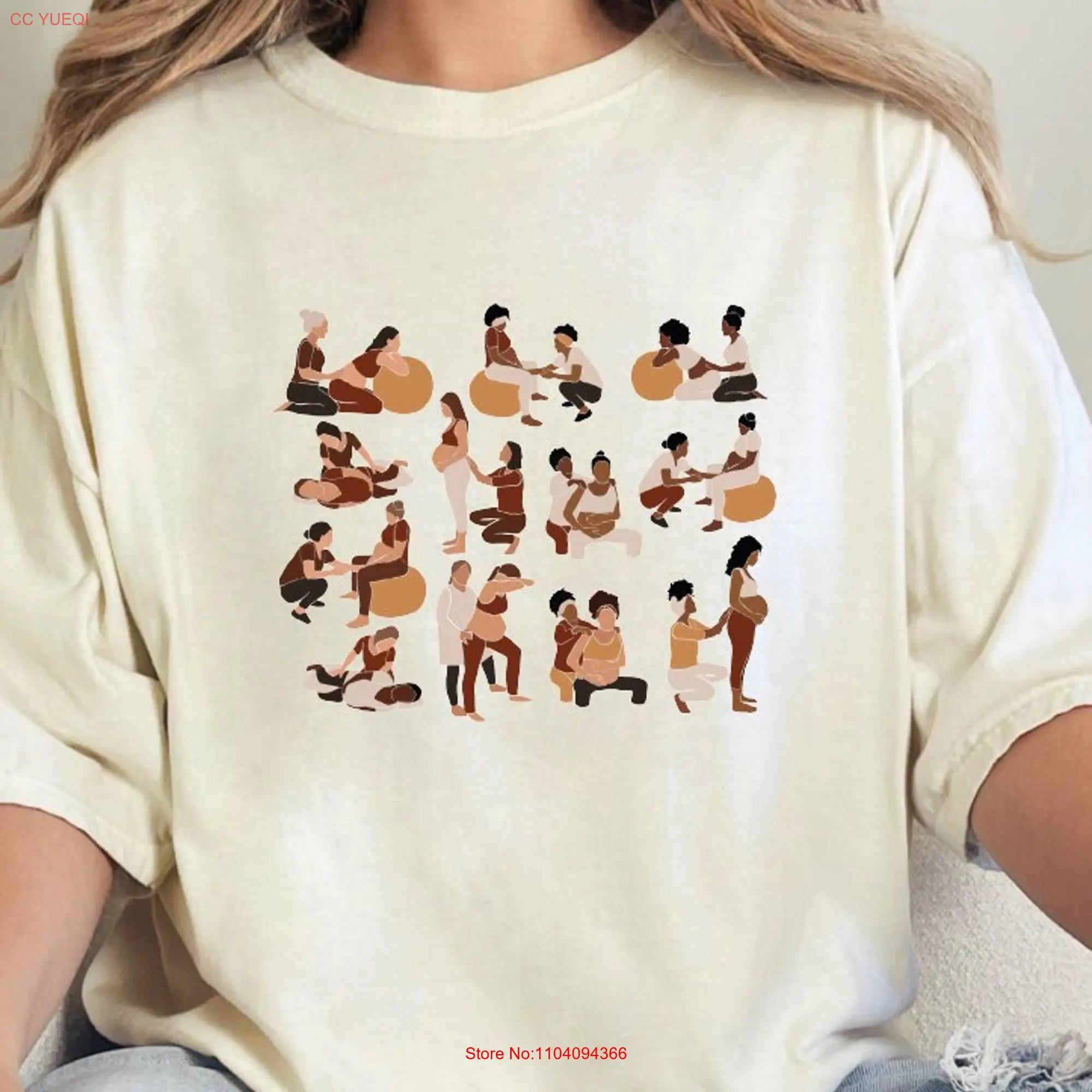 Футболка с комфортными цветами для беременных женщин и родов, воспитатель родов, акушерка для беременных