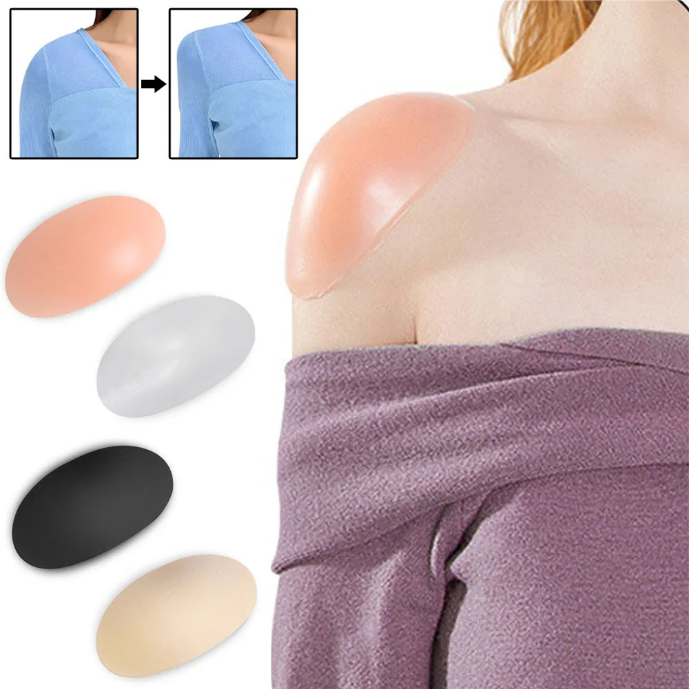 

2Pcs Silicone Shoulder Pads Reusable Self Adhesive Anti Slip Padded Invisible Shoulder Enhancer Clothing Push-Up Cushions Unisex