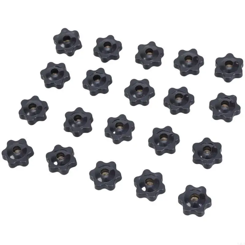 u4la 20pcs يدوي البرقوق شد المكسرات مقبض مقبض الإبهام الميكانيكي الجوز المسمار على نوع المقابض ملولبة نجم المقبض الدائم