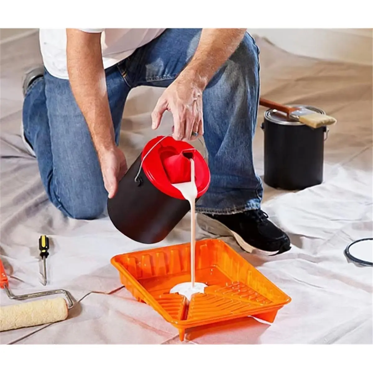 2026 New Retractable Spout with Retractable Spout with Ventilation Hole Paint Pouring Supplies Paint Can Lid