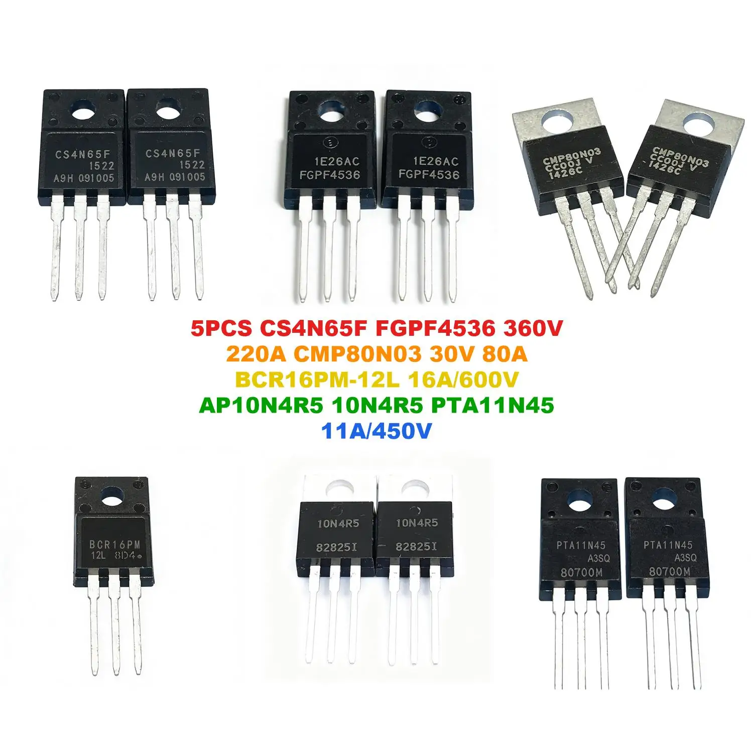 CS4N65F FGPF4536 360V 220A CMP80N03 30V 80A BCR16PM-12L 16A/600V AP10N4R5 10N4R5 PTA11N45 11A/450V