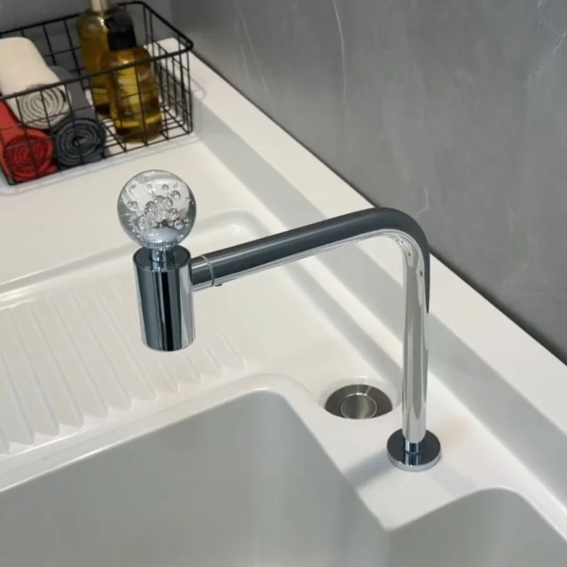 Stainless Steel Kitchen Sink Faucet 7-Shaped Single Hole Cold Water Only for Vegetable Washing Sink