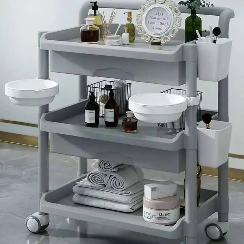 Trolley Designer Style Multifunctional Modern Italian Beauty Salon Trolley Barber Shop Storable Furniture Skjuta En Vagn HBSC