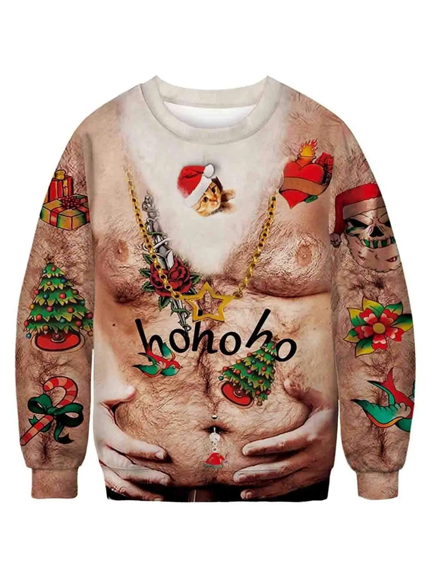 جديد Cisas مضحك الصدر العضلات جولة Ne Sweatirt الرجال 3D الطباعة الرقمية ربيع الخريف قاعدة شخصية irt المرأة... #2