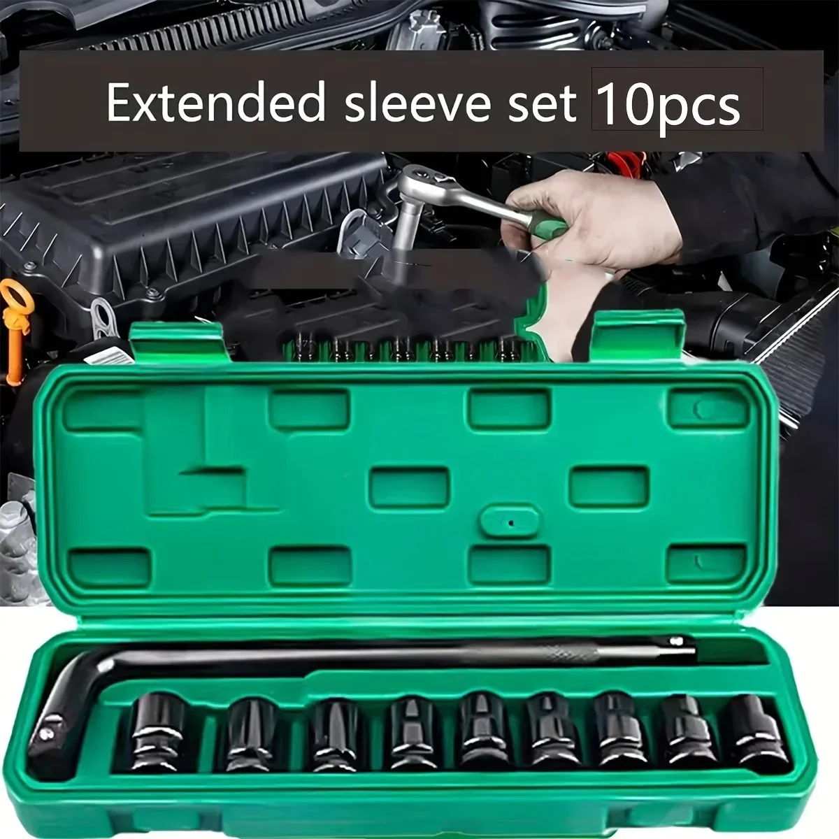 Air Tool Set for Bolts Repair with Internal Hexagonal & Air Gun Sockets Compatible with Large Medium Small Bolts