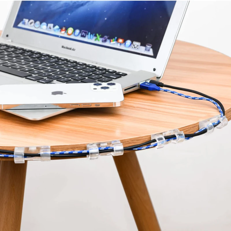 Cable Organizer Clips Cable Management Desktop & Workstation ABS Wire Manager Cord Holder USB Charging Data Line Bobbin Winder