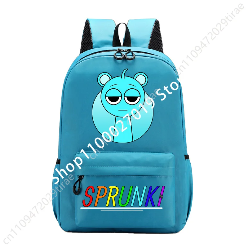Sprunkis Ransel Anak Laki-laki Perempuan Tas Sekolah Anime Kartun Anak-anak Tas Sekolah Siswa Lucu Bersirkulasi Udara Tas Kanvas Tahan Aus Hadiah Anak-anak
