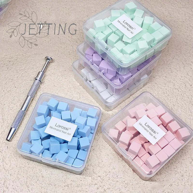 حار 50 قطعة مربع صغير مسمار الإسفنج مسحوق نفخة مسمار الفن هلام البولندية أداة ماكياج التجميل مبرد أظافر كتلة ل مانيكير اكسسوارات