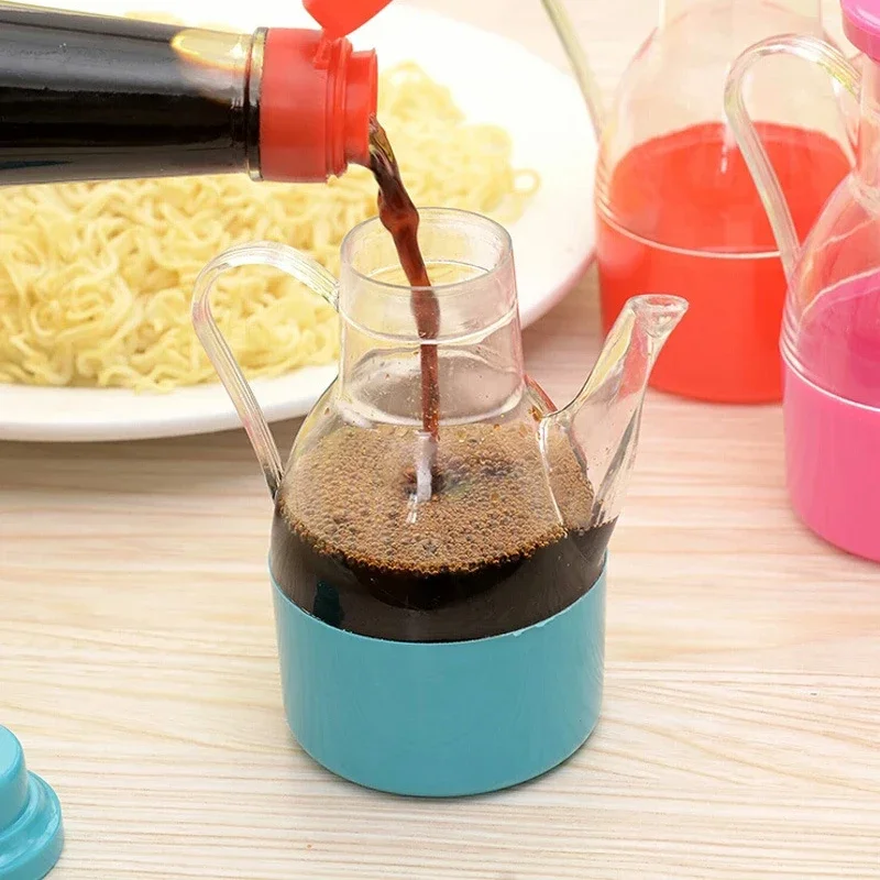 Transparent Gravy Boats Leakproof Oil Can Bottle Condiment Dispenser Plastic Soy Sauce Vinegar Container Pot Kitchen Cruet