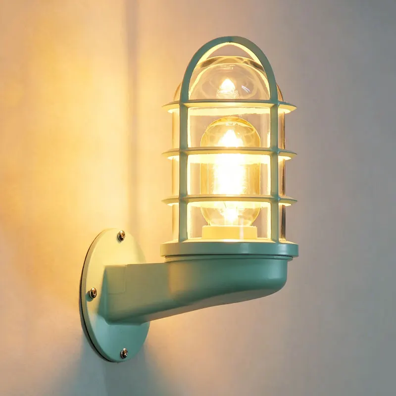 Macaron Nordic Creative Stairs Corridor Balcony Bar Wall Light American Industrial Style Iron Art Outdoor Waterproof Wall Lamp