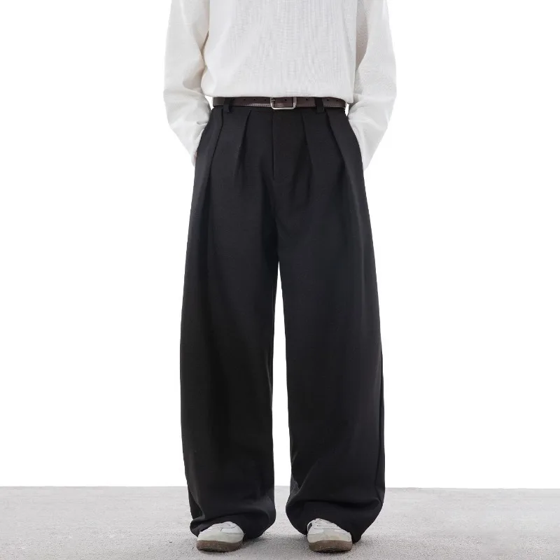 

Брендовая серия Tide, японские брюки в стиле ретро, мужские осенние текстурированные свободные прямые повседневные брюки, повседневные брюки для мужчин