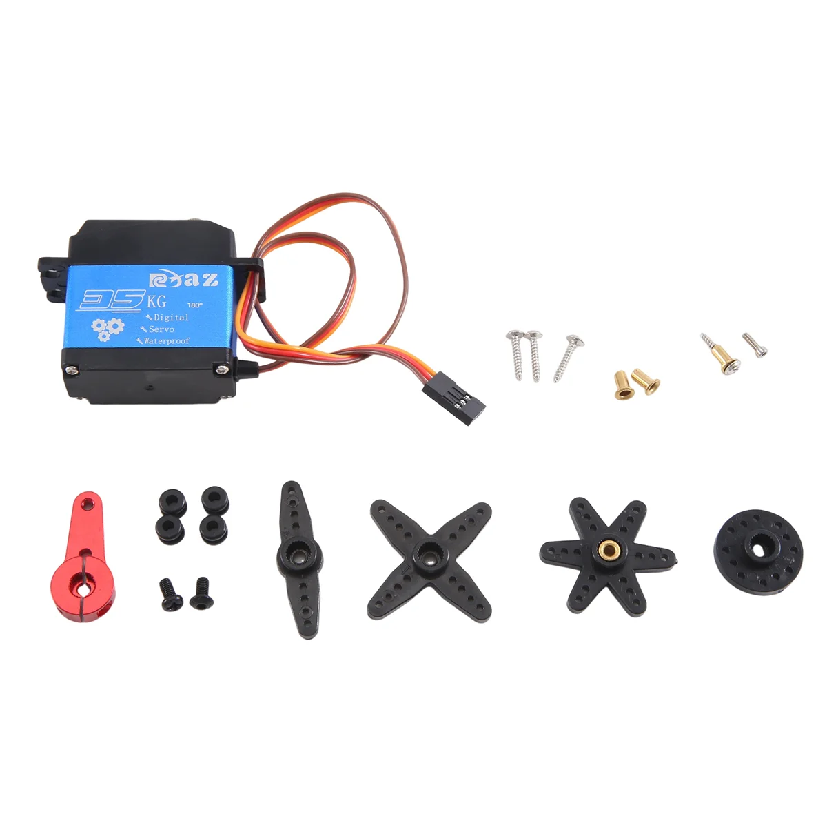 

35KG Short Body Servo 4412LV 180° Digital Metal Gear Low Profile with Metal Arm for 1:10 1:12 RC Car SCX10