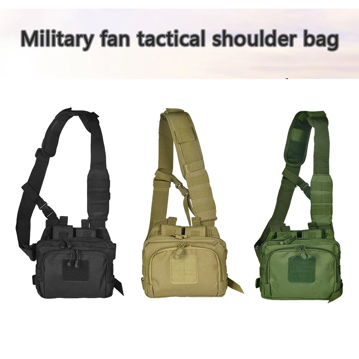 

Tactical 2 Banger Bag Messenger Range Bags Quick Release Carryall AR15 M4 Magazine Pouch Crossbody Shooting Hunting Gear