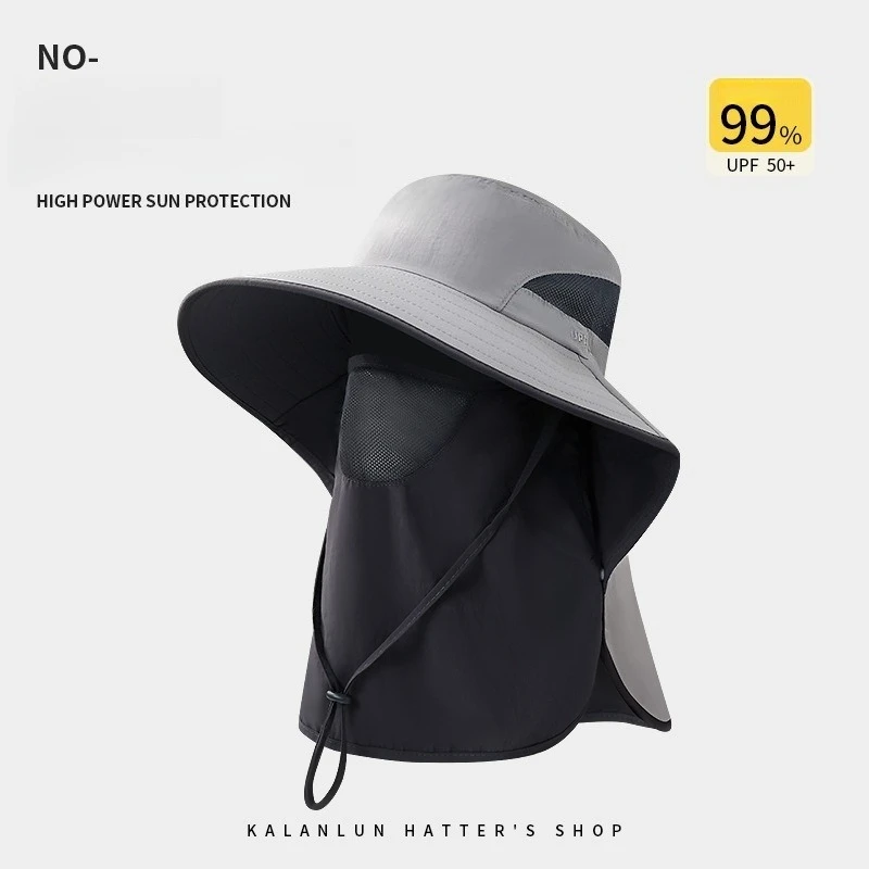 

Summer Wide Brim Sun Hat Breathable Quick Dry Fishing Bucket Hat Outdoor UV Protection Face Cover Caps，very Nylon