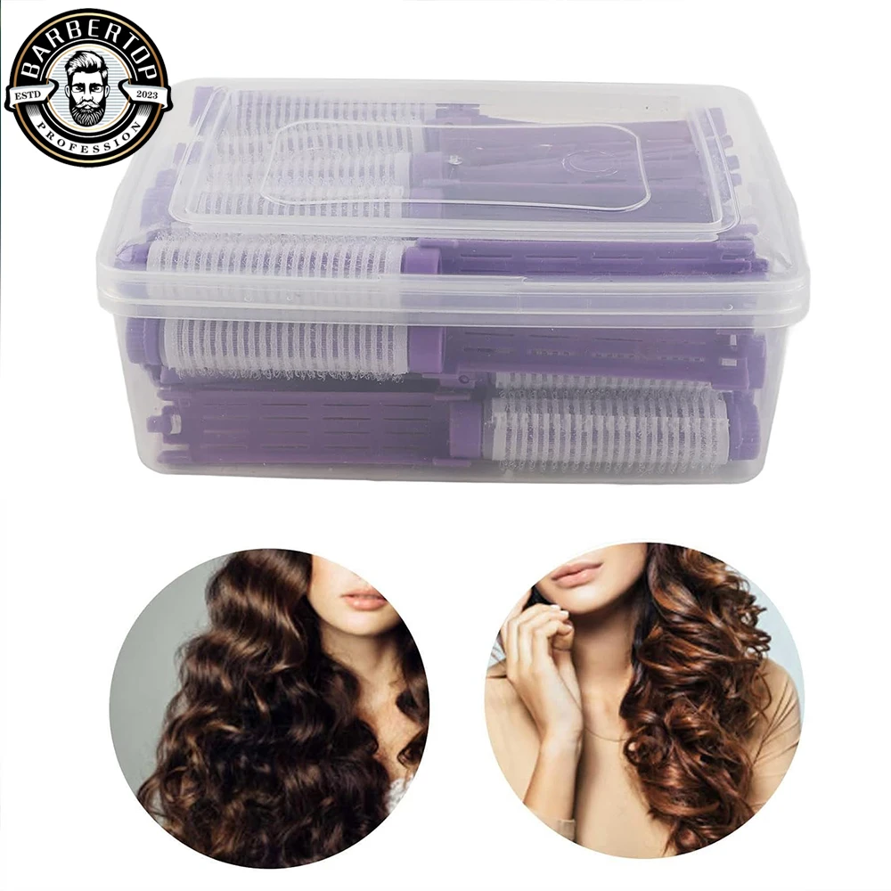 

14/20 Pcs Salon Hair Root Perm Rods Set Pro Barbershop Nylon Hook Loop Hair Rollers Set Barber Fluffy Hair Roots Tools Supplies