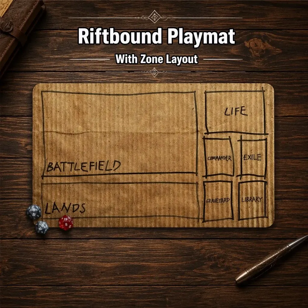 Funny TCG Playmat | No-Budget Battleground |Rookie CardboardGame Mat With Zones desk accessories tapis de souris