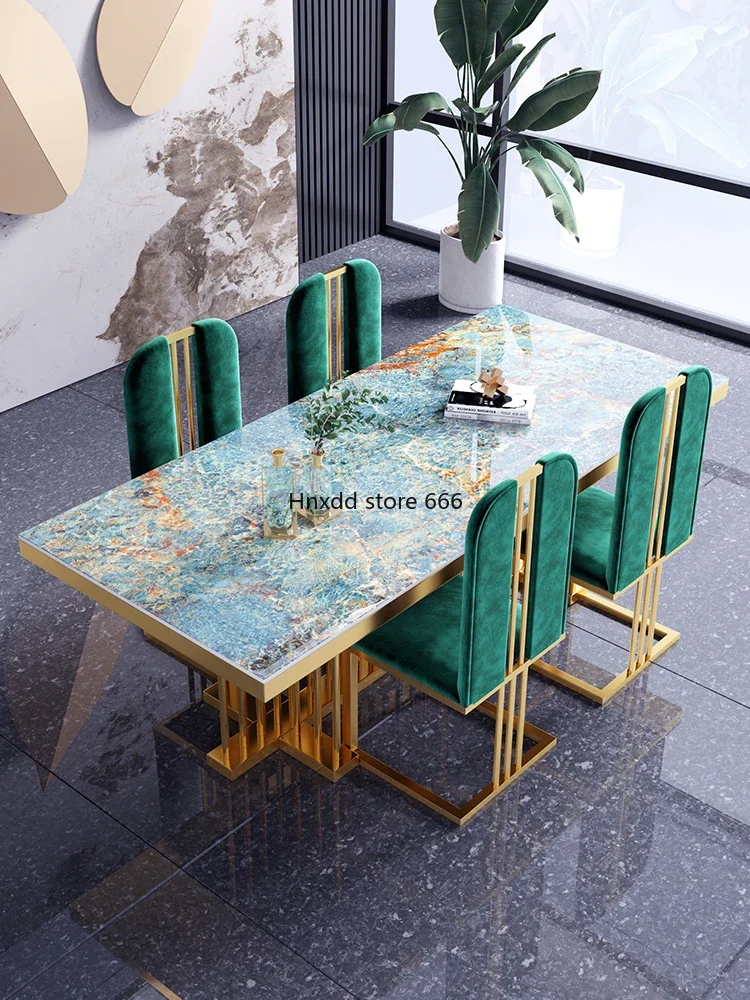 Household restaurant high-end designer rectangular large apartment dining table