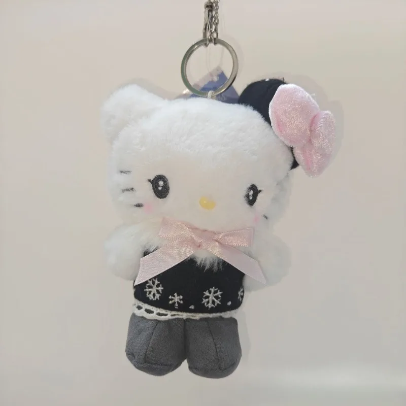 Baskenmütze Kuromi My Melody Cinnamoroll Sitzendes Plüschtier Schlüsselanhänger Weiche Stoffpuppe