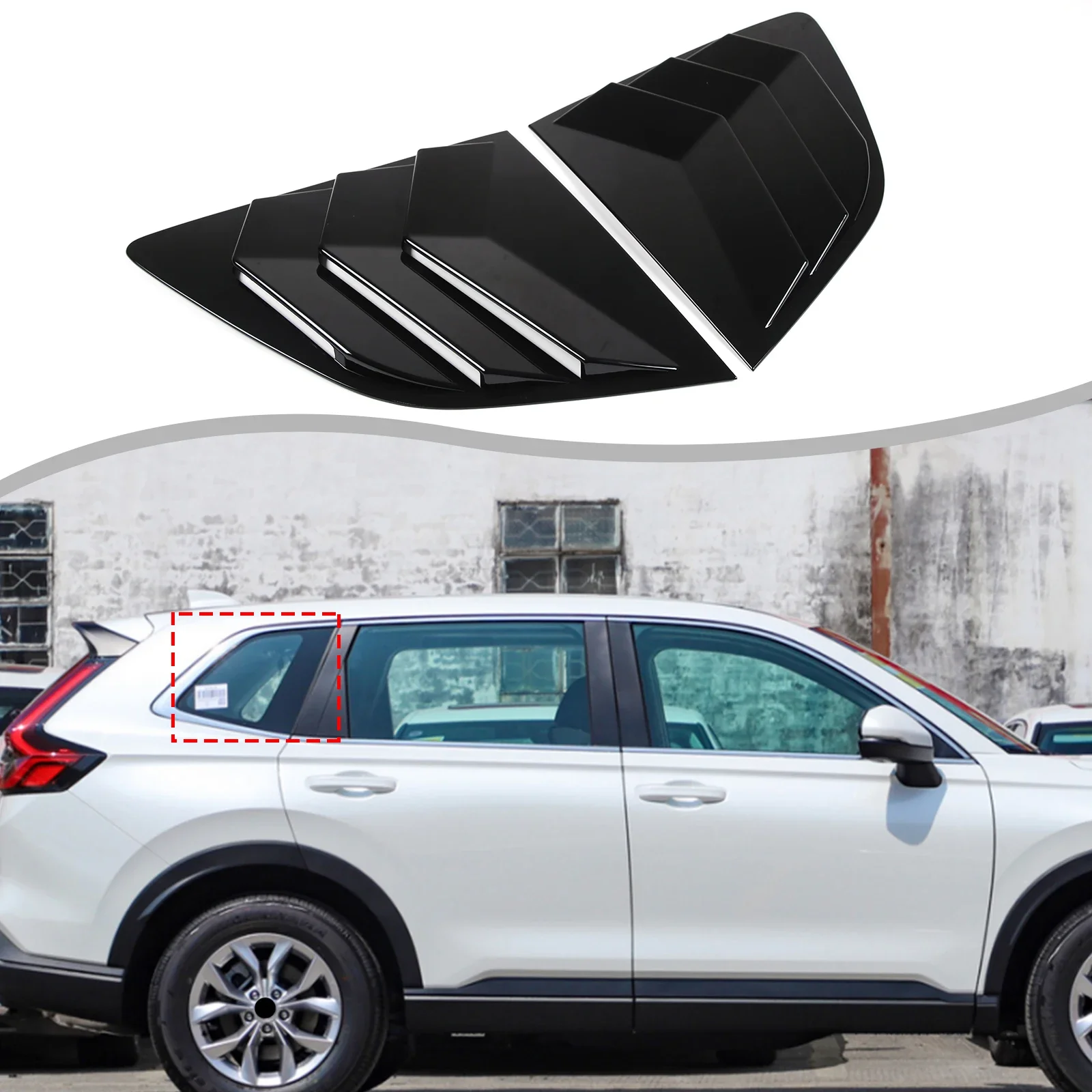 

Rear Window Triangular Blinds Cover Fit For Honda CRV CR-V 2023 2024 ABS Carbon Fiber Trim Accessories