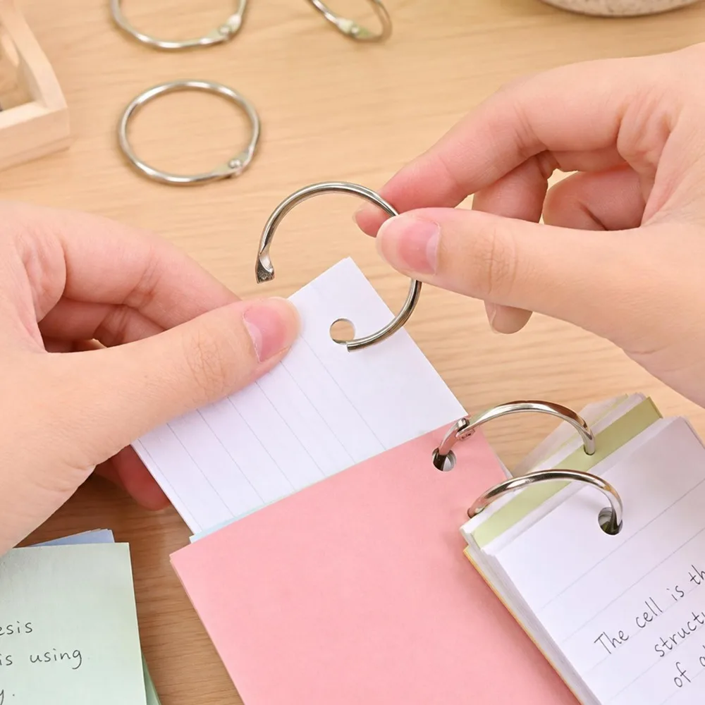 10PCS Loose Leaf Metal Book Ring Binder Rings Album Scrapbook Binders Craft Photo Organizer 25/30/55mm Keychain Binder Rings