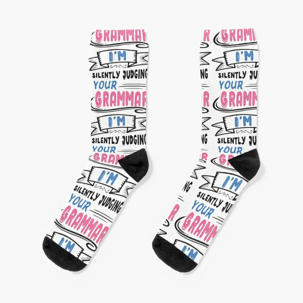 

I'm Silently Judging Your Grammar Socks hip hop kawaii retro snow Socks For Girls Men's