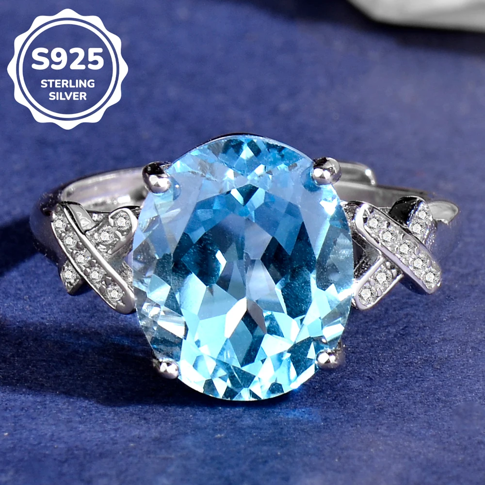 

925 Silver Natural Topaz Ring, Suitable for Women, Women's Ring, Adjustable, Elegant, Fashionable, Luxurious, Stylish, High-End, Festive Gift, Valentine's Day Gift, Mother's Day Gift, Gift for Loved Ones, Birthday Gift, Christmas Gift Thanksgiving Gift