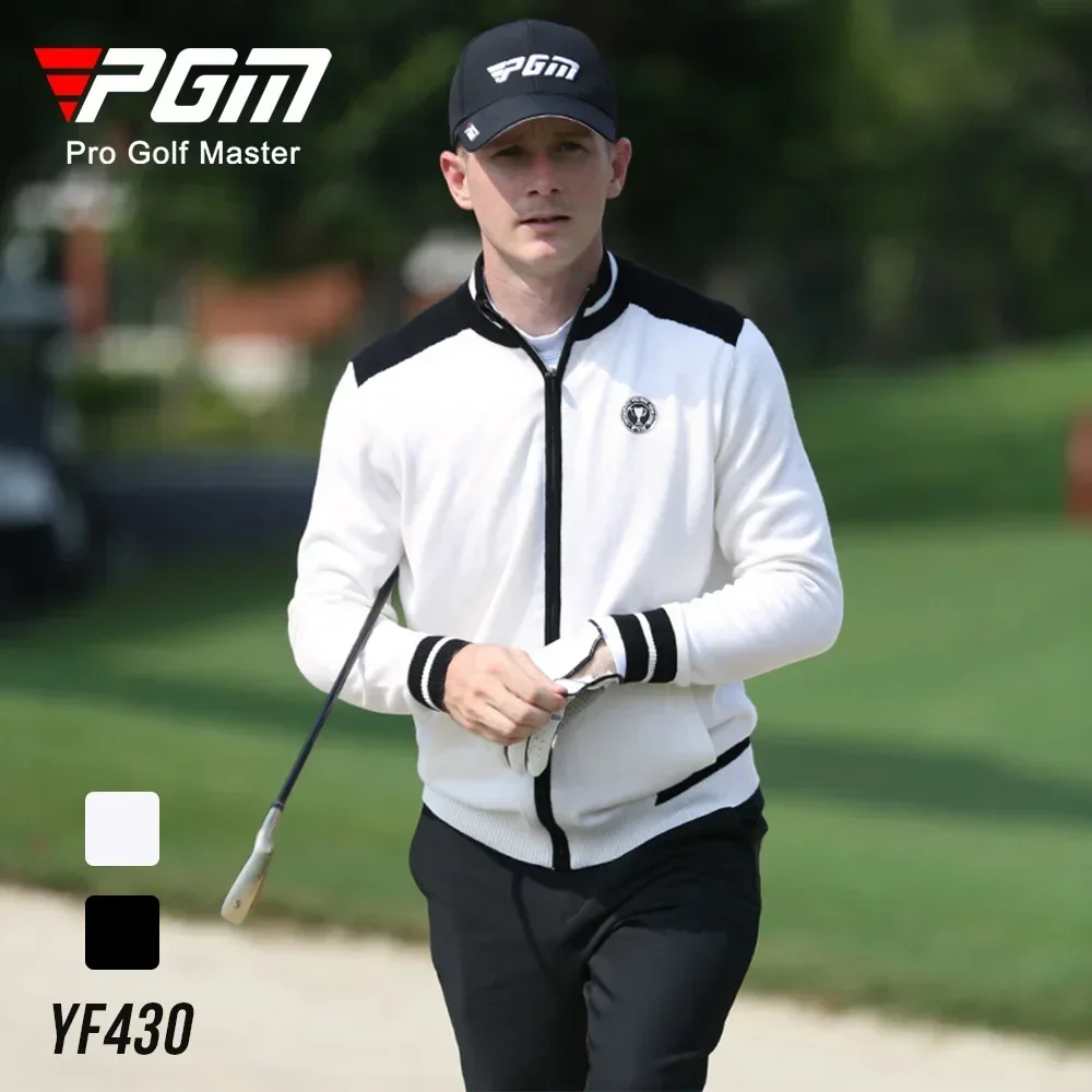 New PGM Golf Jacket Men's Long Sleeve Sweater Male Leisure Warm Knitted Coat Sports Cardigan Man Winter Autumn Golf Clothing