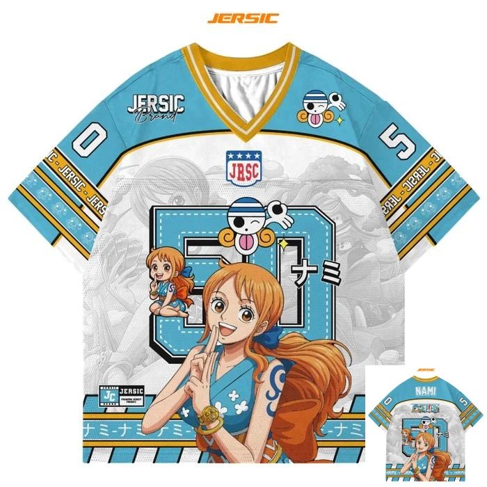 50 camisa de uma peça nami anime estilo kpop beisebol hóquei camiseta moda casual anime diário unissex camisetas soltas e confortáveis