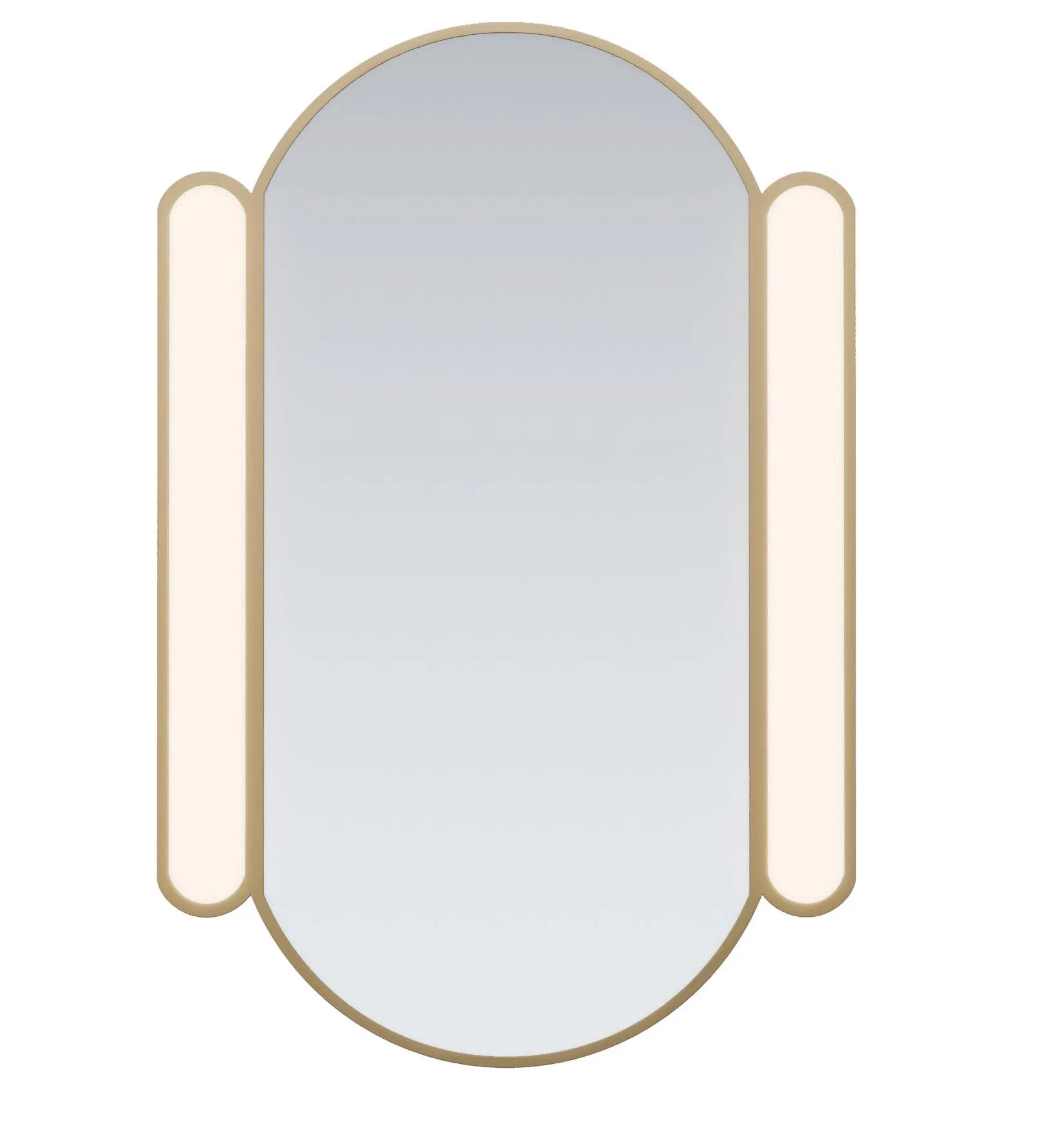 Modern Illuminated Oval Pill Shaped LED Wall Mount Mirror Aluminum Alloy Frame Waterproof Design China Manufactured Horizontal