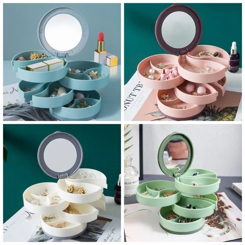 

Новая коробка для хранения ювелирных изделий из АБС-пластика, 4-слойная пыленепроницаемая витрина для ювелирных изделий, портативный органайзер большой емкости для женщин и девочек