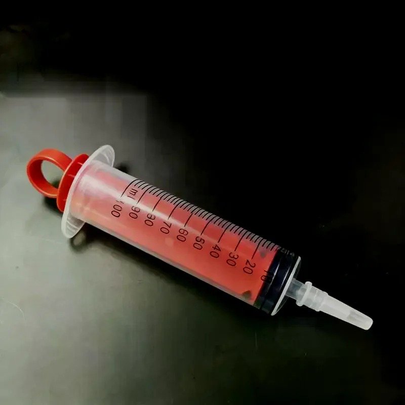 60ml 100ml Syringe Colored Push-Rod Ring Industrial Glue Injection Veterinary Medication Administration Laboratory Dispensing