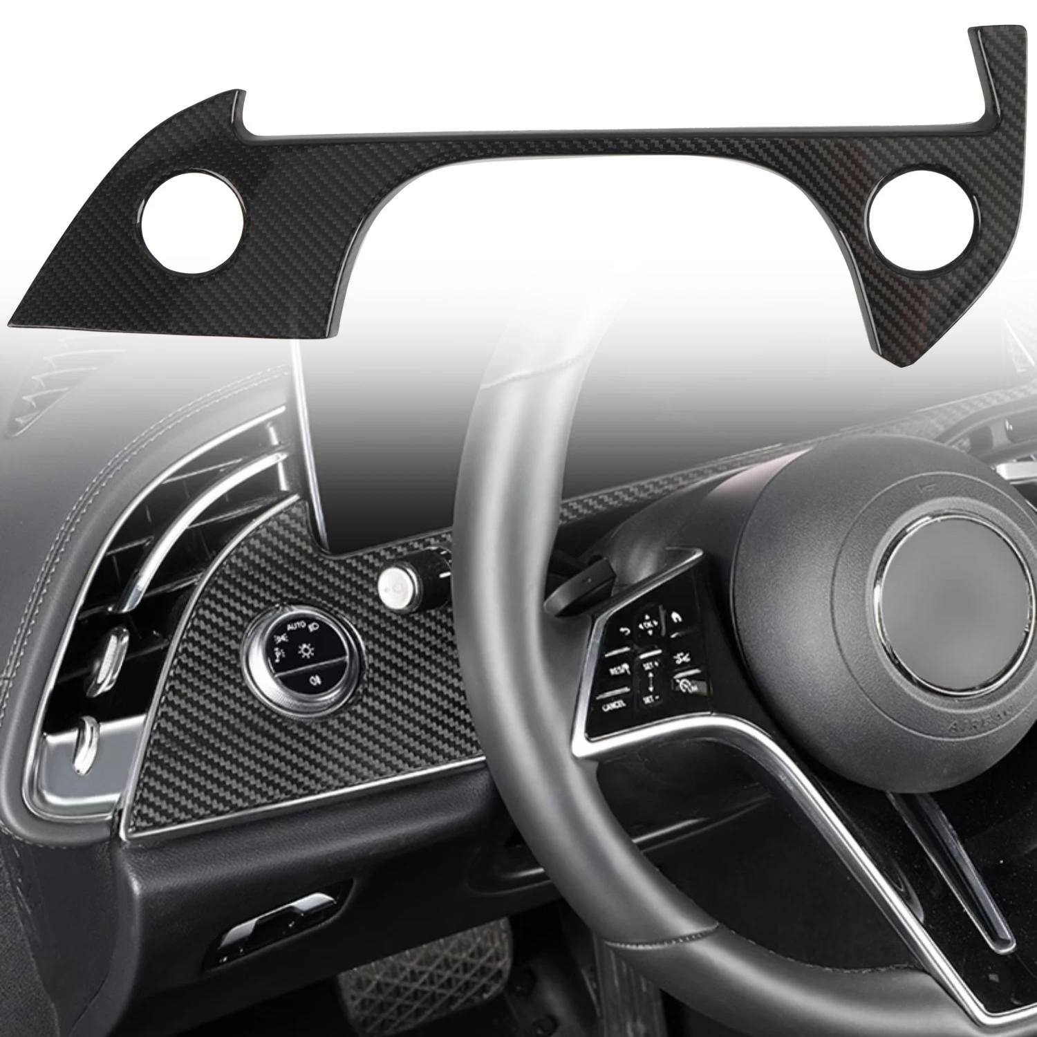 

For Mercedes-Benz E-Class W214 2024 2025 Real Carbon Interior Dashboard Console Panel Molding Decorative Cover Trim 1pcs