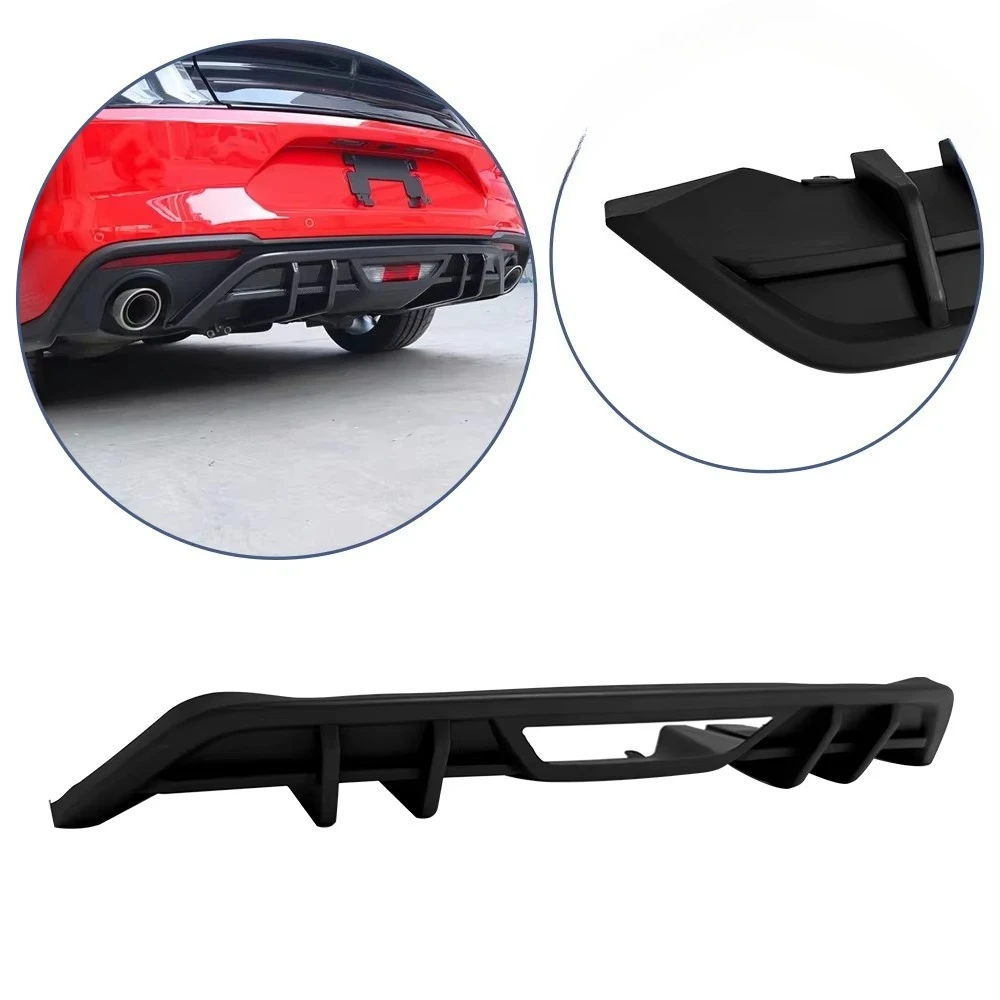 Automotive Parts Car Bumper Diffusers Plastic Rear Lip Black Rear Diffuser for Ford Mustang 2018 2019 2020 2021 2022 2023
