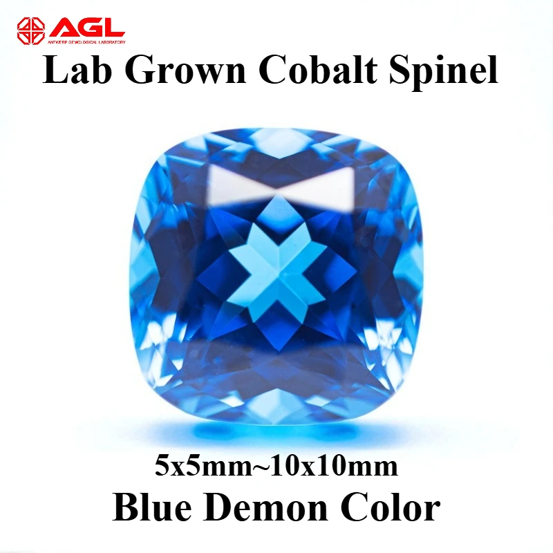 

Lab Grown Cobalt Spinel Blue Demon Color Cushion Cut Loose Gemstone for DIY Jewelry Making for AGL Certificate