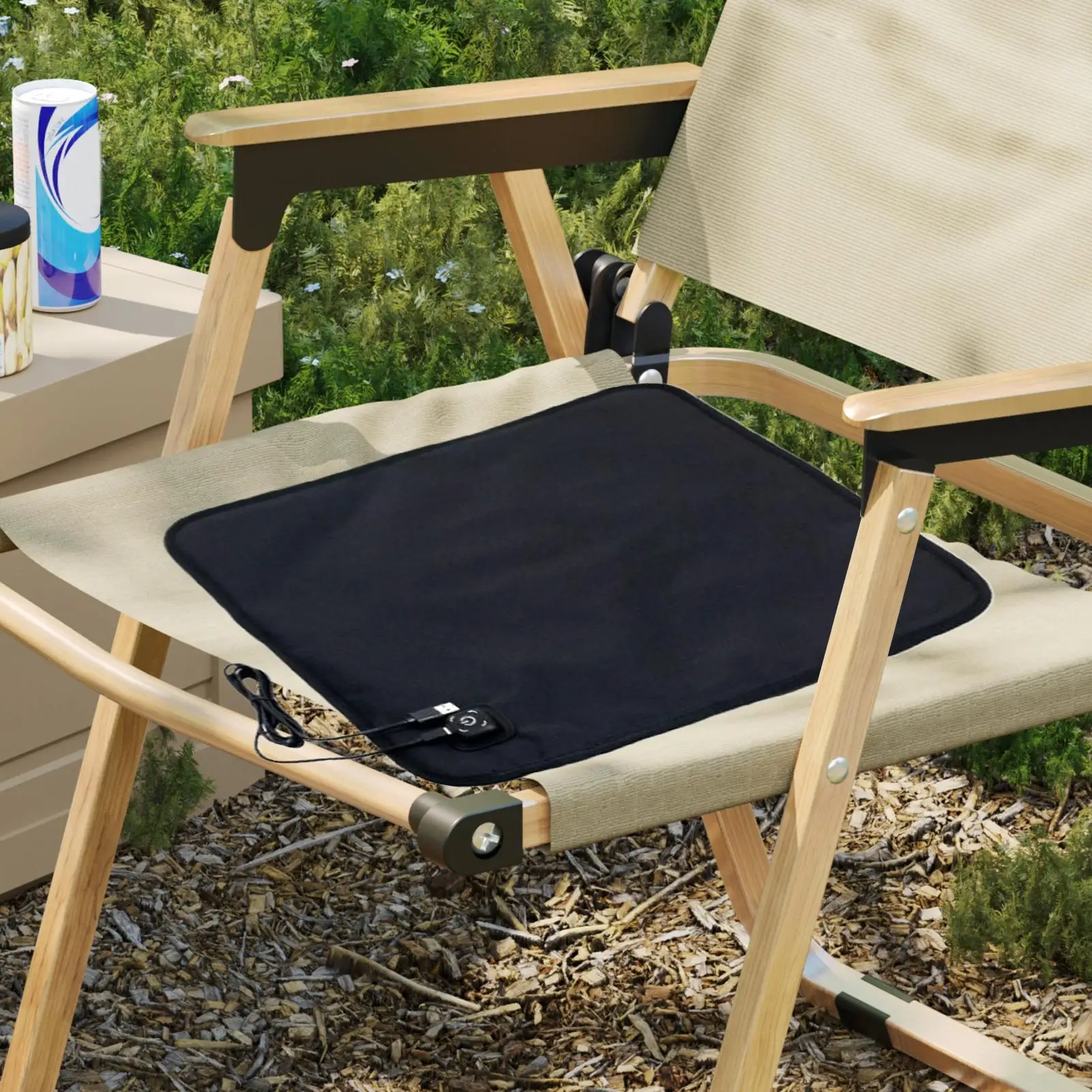 كرسي لوحة التدفئة 3 إعدادات الحرارة كرسي قابل للطي حصيرة USB ساخنة مقعد الاستاد لمكتب في الهواء الطلق ملعب سيارة شاحنة التخييم