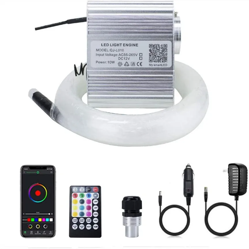 16W Car Starry Sky Ceiling LED RGBW Light APP Voice Control Auto Fiber Optic Ambient Interior Lamps