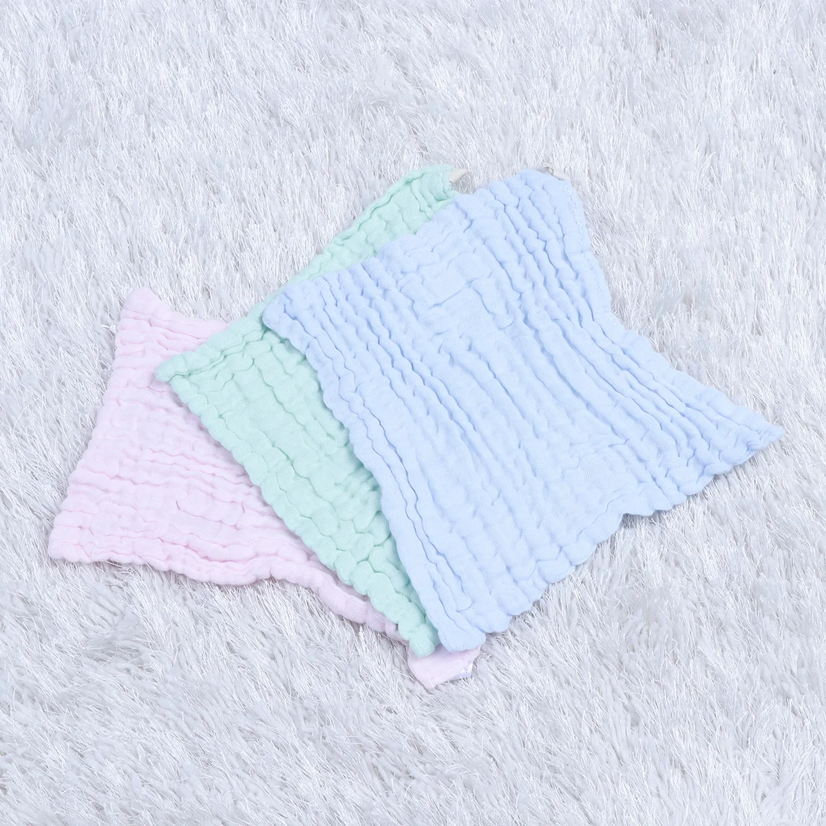 

5Pcs Baby Drooling Towels Cotton Face Bibs Durable Multilayer Square Towel Soft Absorbent Saliva Bibs for Boys Girls