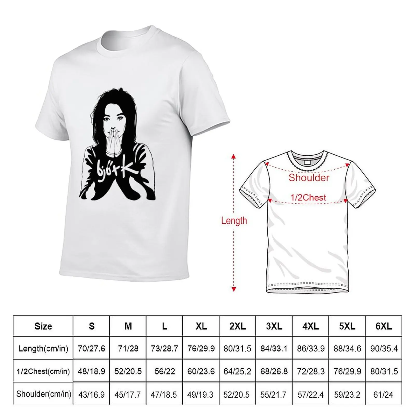 Bjork T-Shirt funny shirt cotton plain Men's cotton t-shirt